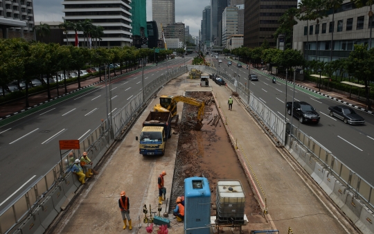 Progres Proyek MRT Fase Dua di MH Thamrin