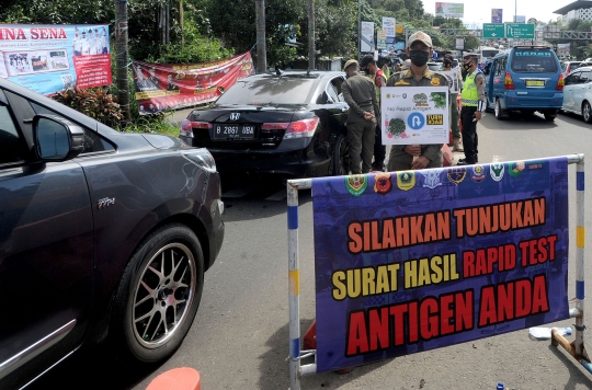 Penyekatan Wisatawan Puncak Saat Libur Imlek