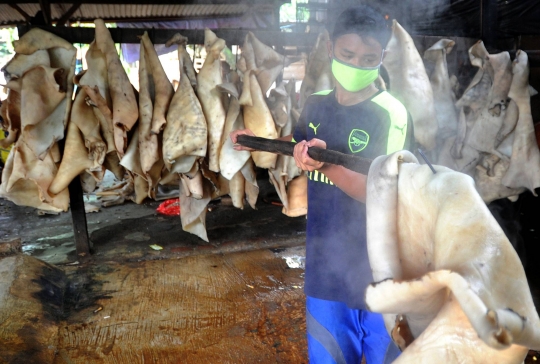 Pembuat Kerupuk Kulit Bertahan di Tengah Pandemi