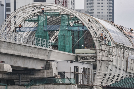 Progres Pembangunan Stasiun LRT Dukuh Atas