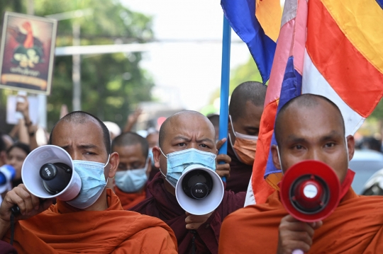 Kedubes Indonesia Digeruduk Demonstran Antikudeta Myanmar