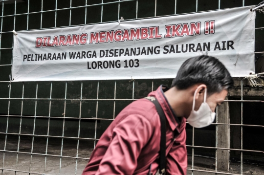 Warga Koja Sulap Selokan Jadi Kolam Ikan