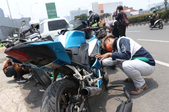 Puluhan Pemotor Berknalpot Bising Terjaring Razia di Depok