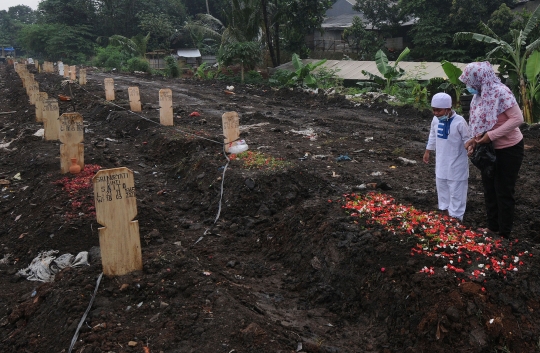 Intensitas Pemakaman Korban Covid-19 di TPU Srengseng Sawah 2 Menurun