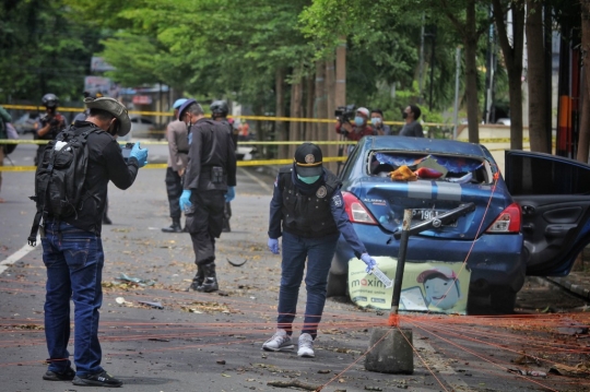 Kondisi Motor yang Digunakan Pelaku Bom Bunuh Diri di Katedral Makassar