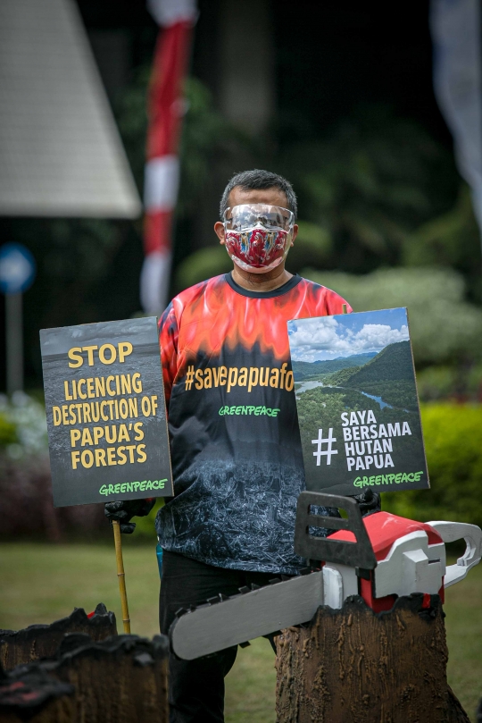 Aktivis Greenpeace Tolak Perusakan Hutan Papua