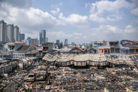 Kondisi Pasar Kambing Tanah Abang Ludes Terbakar