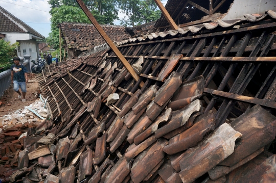 Penampakan Rumah-Rumah di Kampung Majangtengah Rusak Akibat Gempa