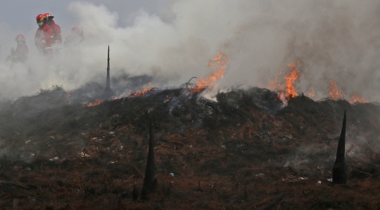 Sudah 4 Hari Kebakaran Lapak Ban Bekas di Bogor Belum Padam