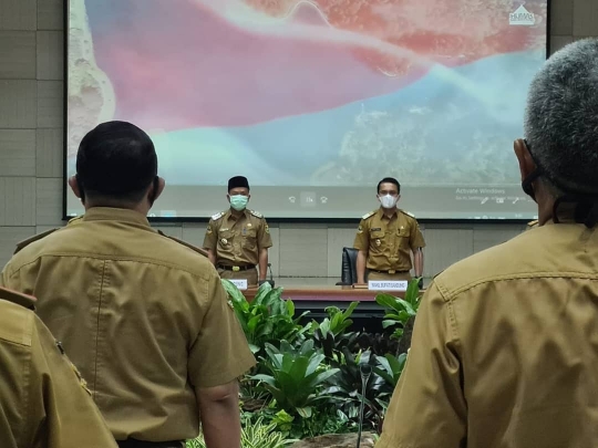 Potret Sahrul Gunawan Pakai Seragam Dinas di Hari Pertama Ngantor Jadi Wakil Bupati