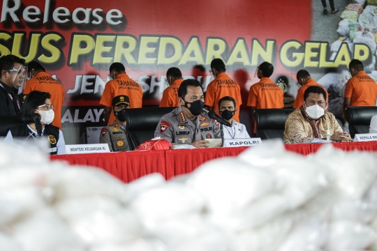 Polisi Bongkar Peredaran 2,5 Ton Sabu Jaringan Timur Tengah-Malaysia-Indonesia