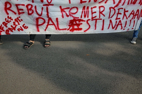 Aksi Tolak Penjajahan Palestina oleh Israel di Kedubes AS
