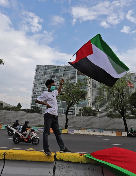 Aksi Solidaritas untuk Palestina di Kedubes AS