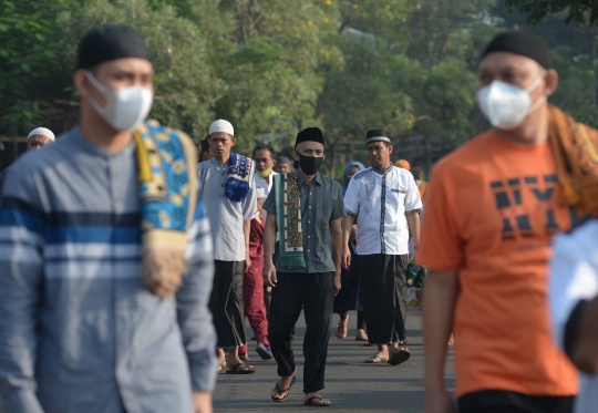 Suasana Pelaksanaan Salat Idulfitri di Senen