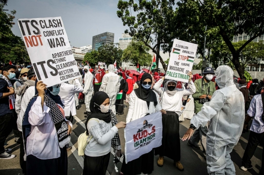Satgas Covid-19 Turut Jaga Aksi Demo Mendukung Palestina