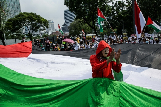 Aksi Bela Palestina di Kedubes AS