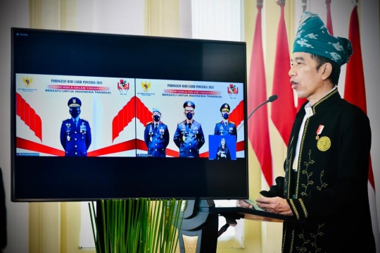 Presiden Jokowi Pimpin Upacara Hari Kelahiran Pancasila Secara Virtual