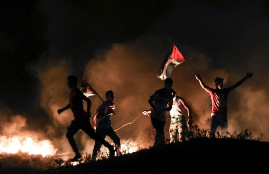 Aksi Pemuda Palestina Protes Gerakan Ultranasionalis Israel