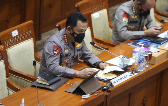 Kapolri Listyo Sigit Raker dengan Komisi III DPR