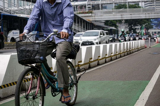 Jalur Sepeda Permanen Sudirman-Thamrin Akan Dibongkar