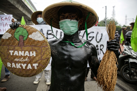 Aksi Rukun Tani Sumberejo Pakel Demo Minta Keadilan di Mabes Polri