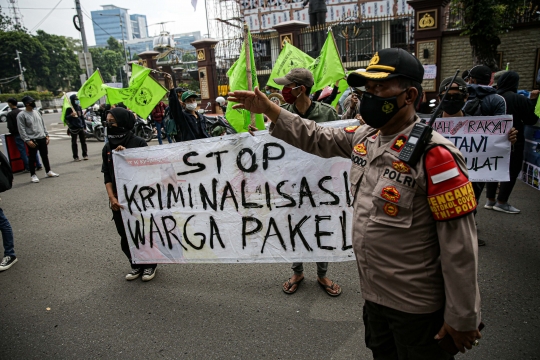 Aksi Rukun Tani Sumberejo Pakel Demo Minta Keadilan di Mabes Polri