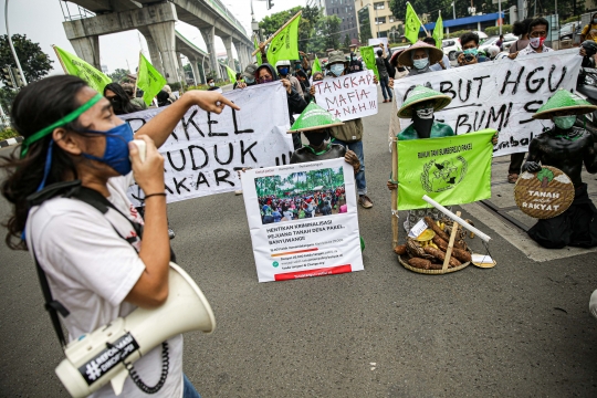 Aksi Rukun Tani Sumberejo Pakel Demo Minta Keadilan di Mabes Polri