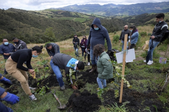 Penguburan Abu Korban Covid-19 di Kolombia