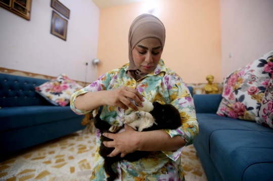 Wanita Irak Dirikan Penampungan Anjing Liar di Rumahnya