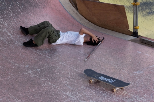 Aksi Skateboarder Tunanetra dari Jepang