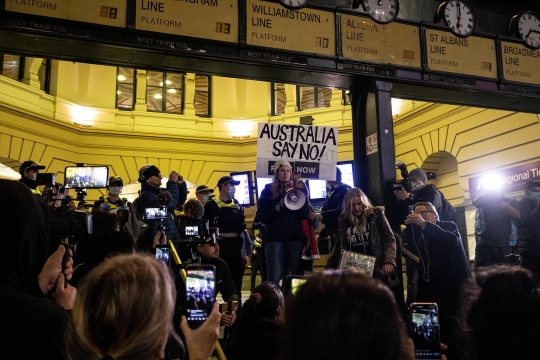 Aksi Unjuk Rasa Tolak Perpanjangan Lockdown di Australia