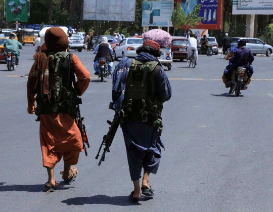 Potret Patroli Pasukan Taliban Saat Menguasai Kota Kabul di Afghanistan