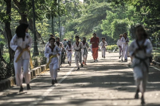 Berlatih Taekwondo di Outdoor saat Pandemi Covid-19