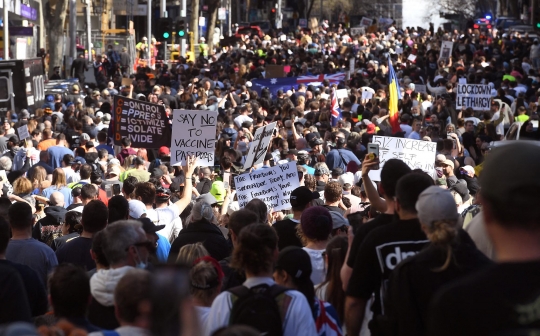 Ribuan Warga Protes Anti-Lockdown di Melbourne