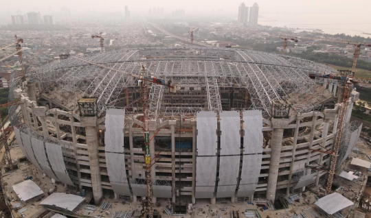 Pantau Progres Jakarta International Stadium dari Udara