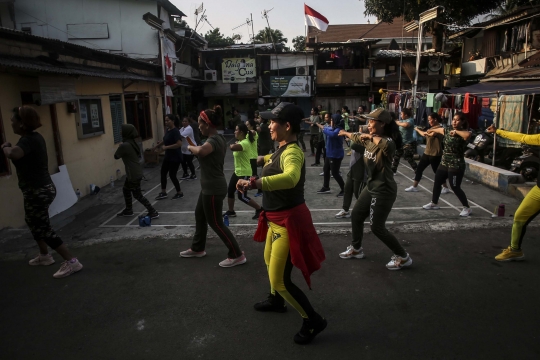 Antusias Warga Mengikuti Senam di Masa Pandemi Covid-19