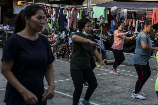 Antusias Warga Mengikuti Senam di Masa Pandemi Covid-19