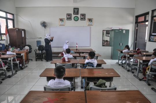 Antusias Murid Kelas 1 SD Ikuti Pembelajaran Tatap Muka