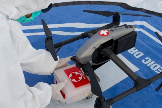 Potret Drone Pengantar Obat untuk Pasien Covid-19 di Makassar