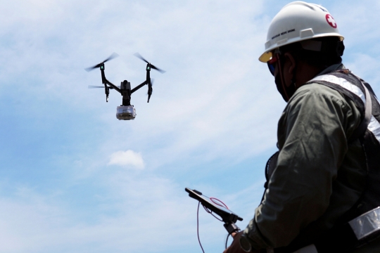 Potret Drone Pengantar Obat untuk Pasien Covid-19 di Makassar