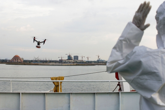 Potret Drone Pengantar Obat untuk Pasien Covid-19 di Makassar