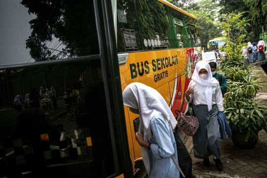 Bus Sekolah DKI Jakarta Kembali Antar Jemput Siswa