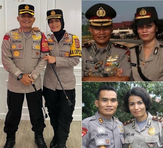 Sama Perwira Polri, Begini Potret Pasutri Kompak Pakai Baju Dinas & Tongkat Komando