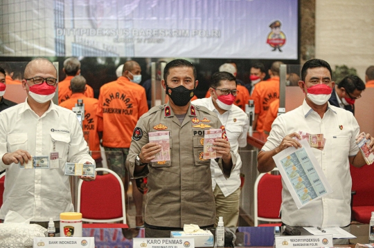 Bareskrim Ungkap Tersangka Pemalsuan Uang di Jakarta