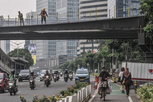 Pembangunan Jembatan Penyeberangan Khusus Sepeda Terus Dikebut