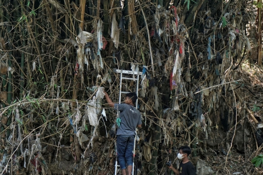 Aksi Membersihkan Pohon dari Jerat Sampah Plastik