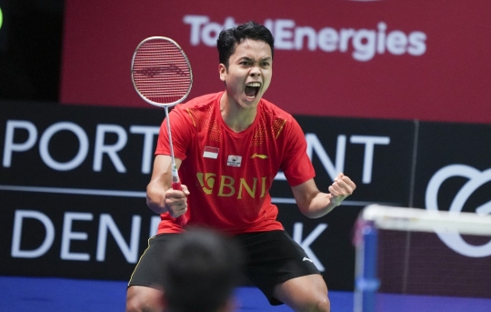 Selebrasi Anthony Sinisuka Ginting Rebut Piala Thomas 2020