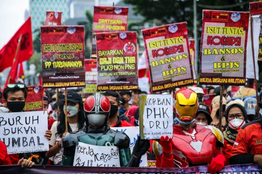 Aksi Demo Buruh dan Mahasiswa Peringati Hari Sumpah Pemuda