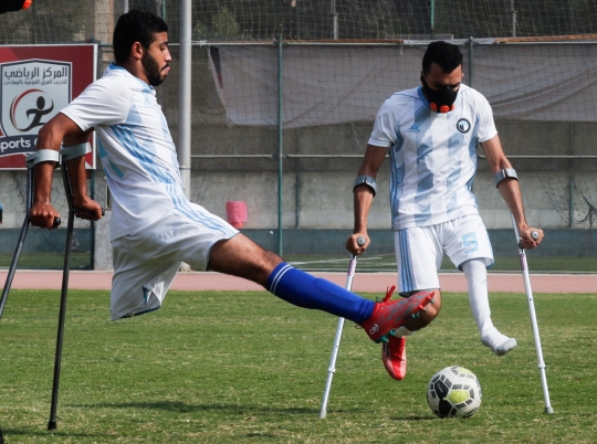 Semangat Tim Sepak Bola Amputasi Mesir Berlatih untuk Kejuaraan Dunia