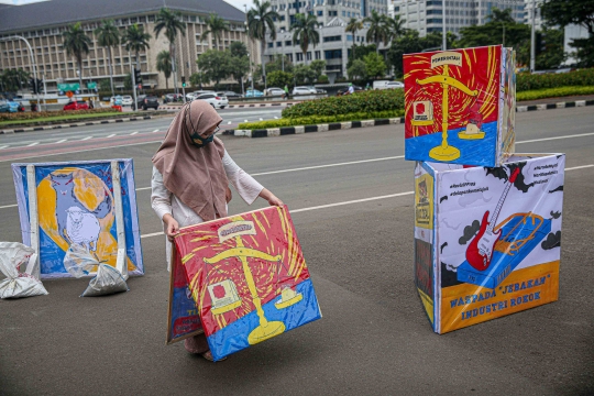 Aksi Parade Mural Bahaya Rokok